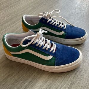 Old Skool Vans Blue, Green, Yellow, & Red M 7.5 /W 9